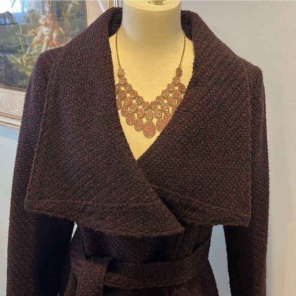 INC | INTERNATIONAL CONCEPTS | burgundy tweed jacket S - Picture 2 of 11